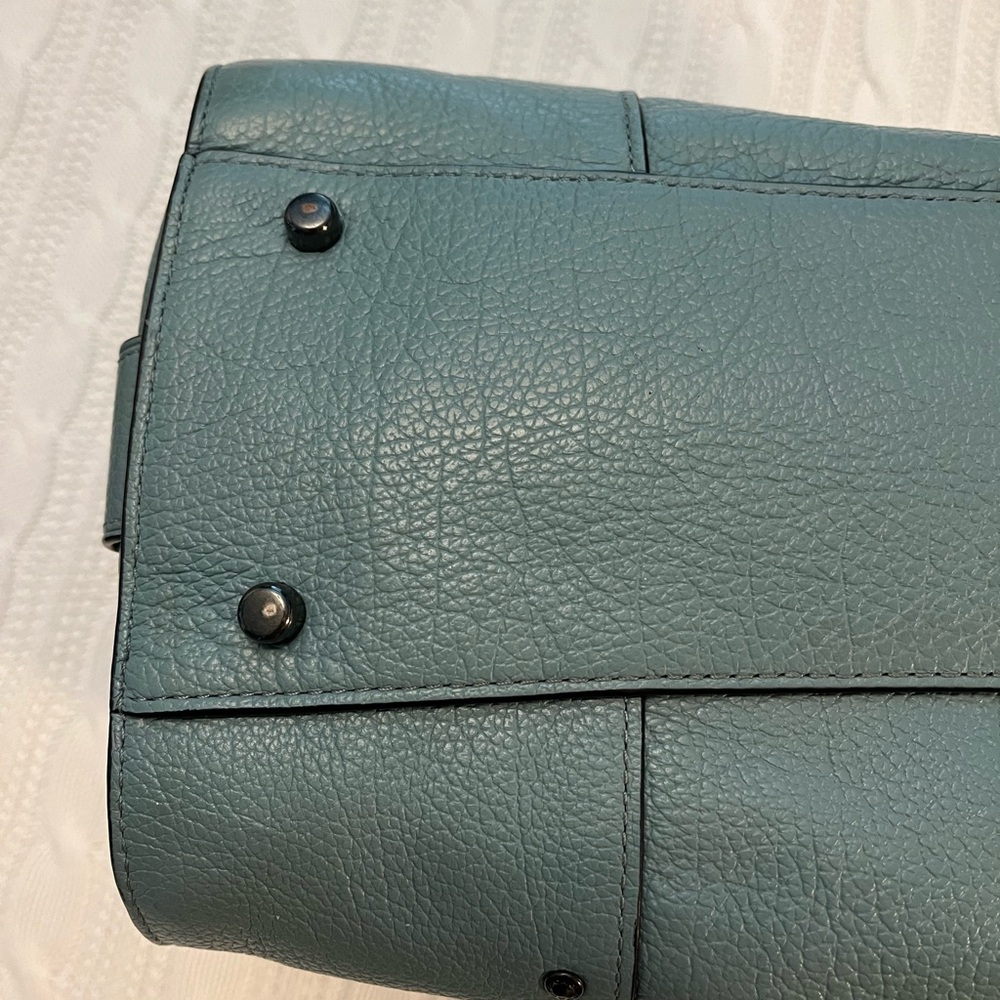 Coach Teal Leather Satchel - Picture 5 of 12